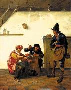 Peasants smoking and making music in an inn